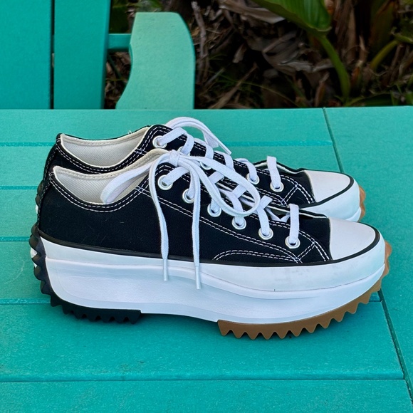 CONVERSE Chuck Taylor Canvas Run Star Hike Platform Low Top Black Women's 7 - Picture 9 of 16